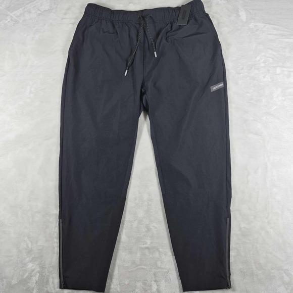 Legends Carson Jogger Pants Men's 2XL XXL Black Ankle Zip Lightweight NWT